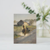 Amish-Pferd und Buggy auf der Kiesstraße  Postkarte (Stehend Vorderseite)