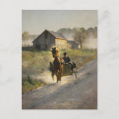 Amish-Pferd und Buggy auf der Kiesstraße  Postkarte (Vorderseite)