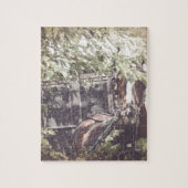 Amish Pferd und Buggy im Schatten Puzzle (Vertikal)