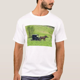 Amish-Pferd und Buggy in der Nähe von Berlin, Ohio T-Shirt