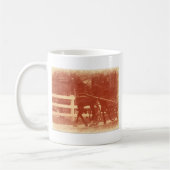 Amish Pferd und Buggy Sepia Kaffeetasse (Links)