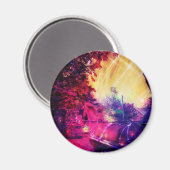 Amish Pferd und Buggy Trippy Art Magnet (Vorderseite/Rückseite)