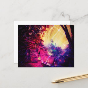 Amish Pferd und Buggy Trippy Art Postkarte