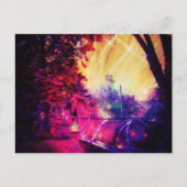 Amish Pferd und Buggy Trippy Art Postkarte (Vorderseite)