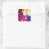 Amish Pferd und Buggy Trippy Art Quadratischer Aufkleber (Tasche)