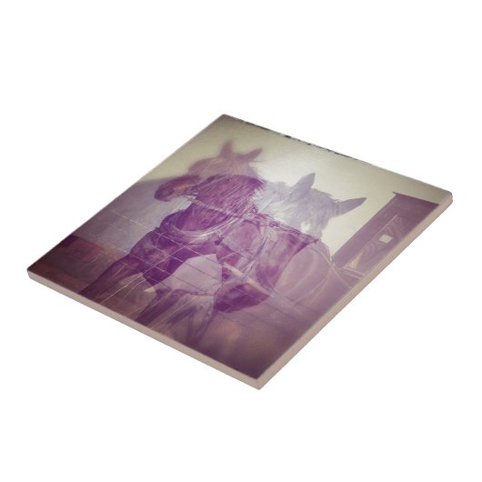 Amish Pferde digitale Collage Fliese (Seite)