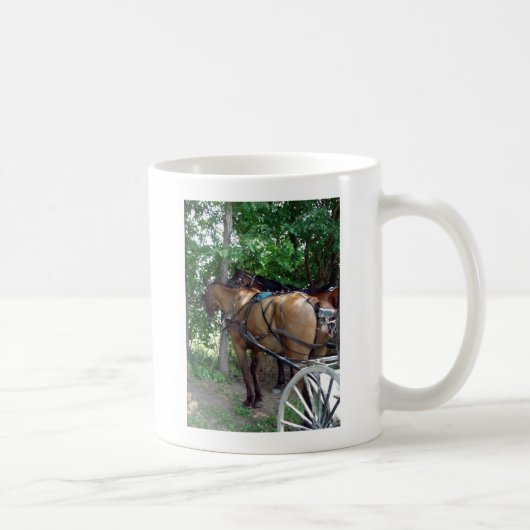 Amish Pferde Kaffeetasse (Rechts)