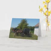 Amish Pferde Karte (Gelbe Blume)