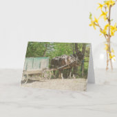 Amish Pferde Karte (Gelbe Blume)