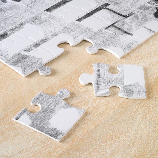 Amish Pferde schwarz-weiß Puzzle (Seite)