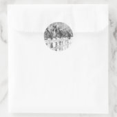 Amish Pferde schwarz-weiß Runder Aufkleber (Tasche)