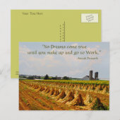 Amish Postcard. Sprichwort. Träume. Arbeitspostkar Postkarte (Vorne/Hinten)