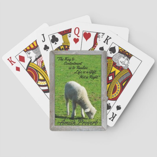 Amish Proverb! Cute Lamb! Amish Farms! Spielkarten (Rückseite)