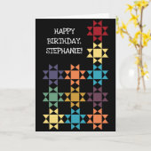 Amish Quilt Blocks Personalisierte benutzerdefinie Karte (Gelbe Blume)