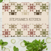 Amish Quilt Druckneutrale Farben Personalisiert Geschirrtuch (Gefaltet)