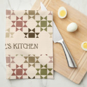 Amish Quilt Druckneutrale Farben Personalisiert Geschirrtuch (Viertel Falte)