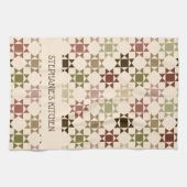 Amish Quilt Druckneutrale Farben Personalisiert Geschirrtuch (Horizontal)