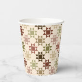 Amish Quilt Druckneutrale Farben Personalisiert Pappbecher (Rückseite)