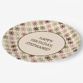 Amish Quilt Druckneutrale Farben Personalisiert Pappteller (Schrägansicht)