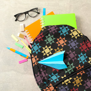 Amish Quilt Print Bright Colors Gemustert Bedruckter Rucksack