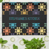 Amish Quilt Print Bright Colors Personalisiert Geschirrtuch (Gefaltet)