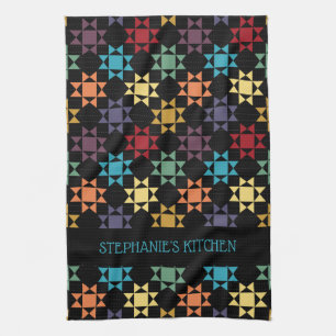 Amish Quilt Print Bright Colors Personalisiert Geschirrtuch