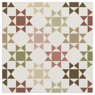 Amish Quilt Print neutrale Farben Gemustert Stoff