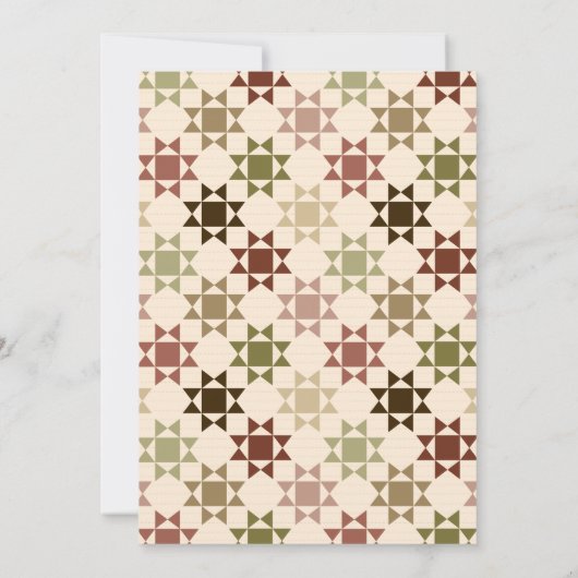 Amish Quilt Print Quilt Themed Custom Party Inv Einladung (Rückseite)