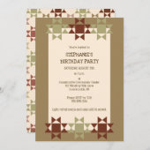 Amish Quilt Print Quilt Themed Custom Party Inv Einladung (Vorne/Hinten)