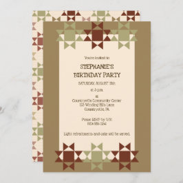 Amish Quilt Print Quilt Themed Custom Party Inv Einladung