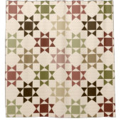 Amish Quilt Print Sage Green, Creme Gemustert Duschvorhang (Vorderseite)