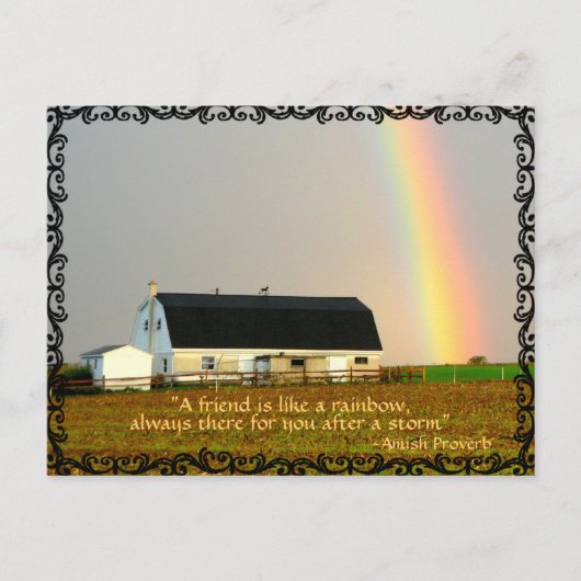 Amish Rainbow. Freunde Sprichwort. Postkarte (Vorderseite)