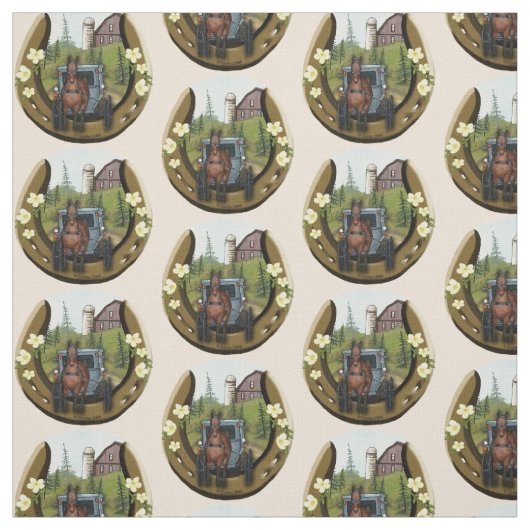 Amish Road Trip Horseshoe Stoff (Muster)