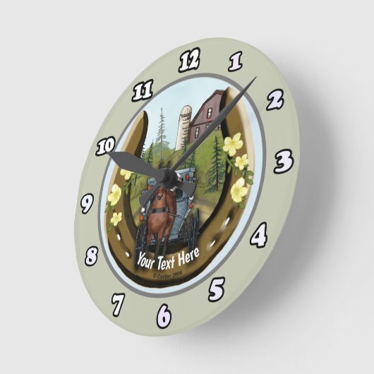 Amish Road Trip Horseshoe Uhr (Winkel)