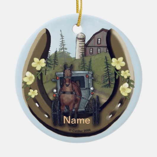 Amish Road Trip Schmuck Keramik Ornament (Vorne)
