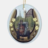 Amish Road Trip Schmuck Keramik Ornament (Links)