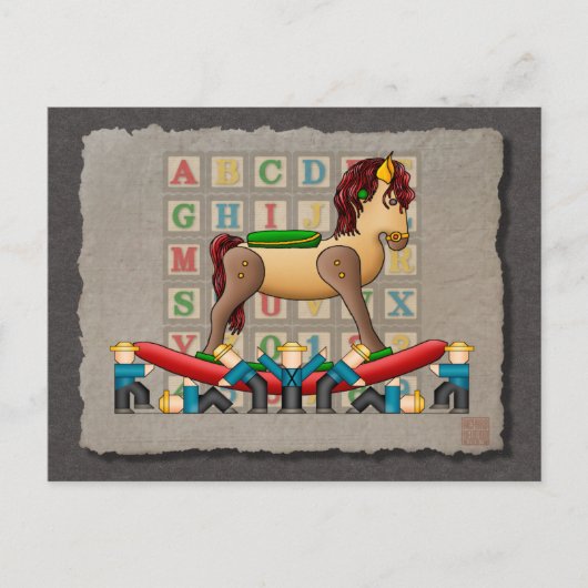 Amish Rocking Horse Postkarte (Vorderseite)