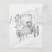 Amish Sketch-Pferd und Buggy-Postkarte Postkarte (Vorderseite)