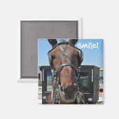 Amish Smile; o) Magnet (Vorderseite/Rückseite)