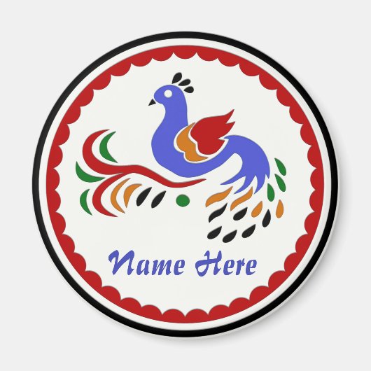 Amish Style Bird Drink Untersetzer Magnet (Vorne)