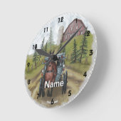 Amish Town Day Clock Runde Wanduhr (Winkel)