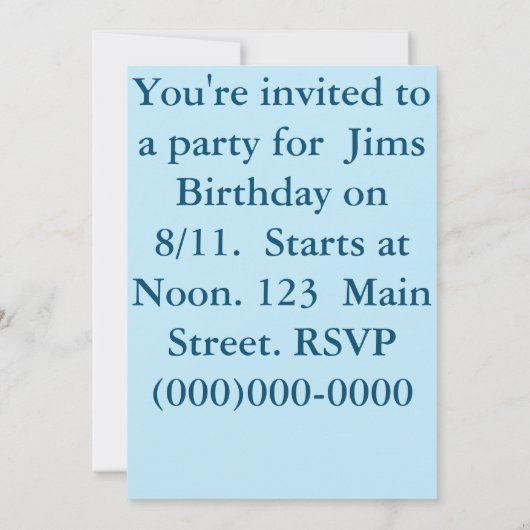 Amish Typ Einladung (Rückseite)