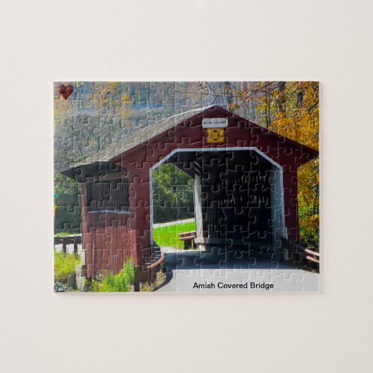 Amish überdachte Brücke Puzzle (Horizontal)