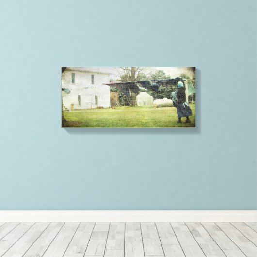 Amish Wäsche Day Leinwanddruck (Insitu (Holzboden))