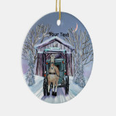 Amish Winter Covered Bridge  Keramik Ornament (Rechts)