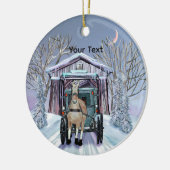 Amish Winter Covered Bridge  Keramik Ornament (Links)