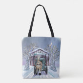 Amish Winter Covered Bridge  Tasche (Rückseite)