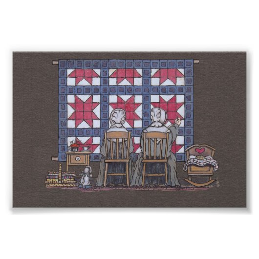 Amish Women Quilting Fotodruck (Vorne)