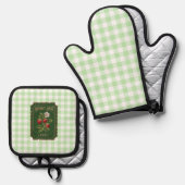 Amit one - Strawberry Ofenhandschuh & Topflappen-Set (Vorderseite/Rückseite)