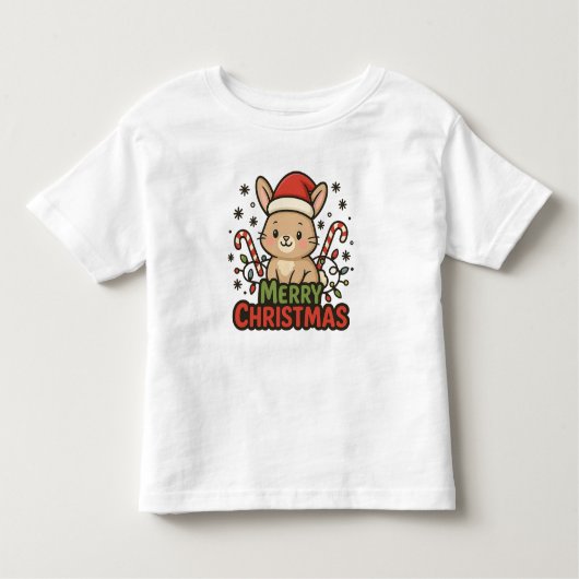 AMITA | Cute Bunny Merry Christmas Kleinkind T-shirt (Vorderseite)